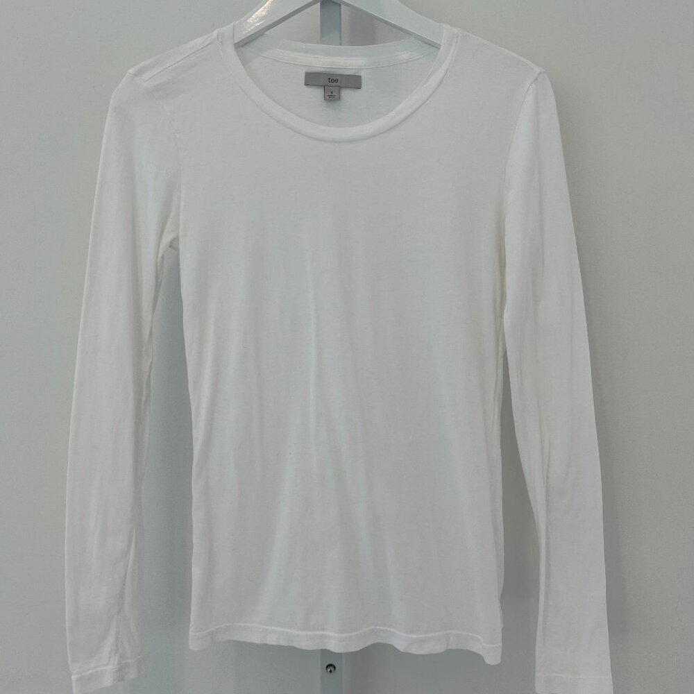 TEE WHITE 100% PIMA COTTON LONG SLEEVE T-SHIRT SIZE S #3